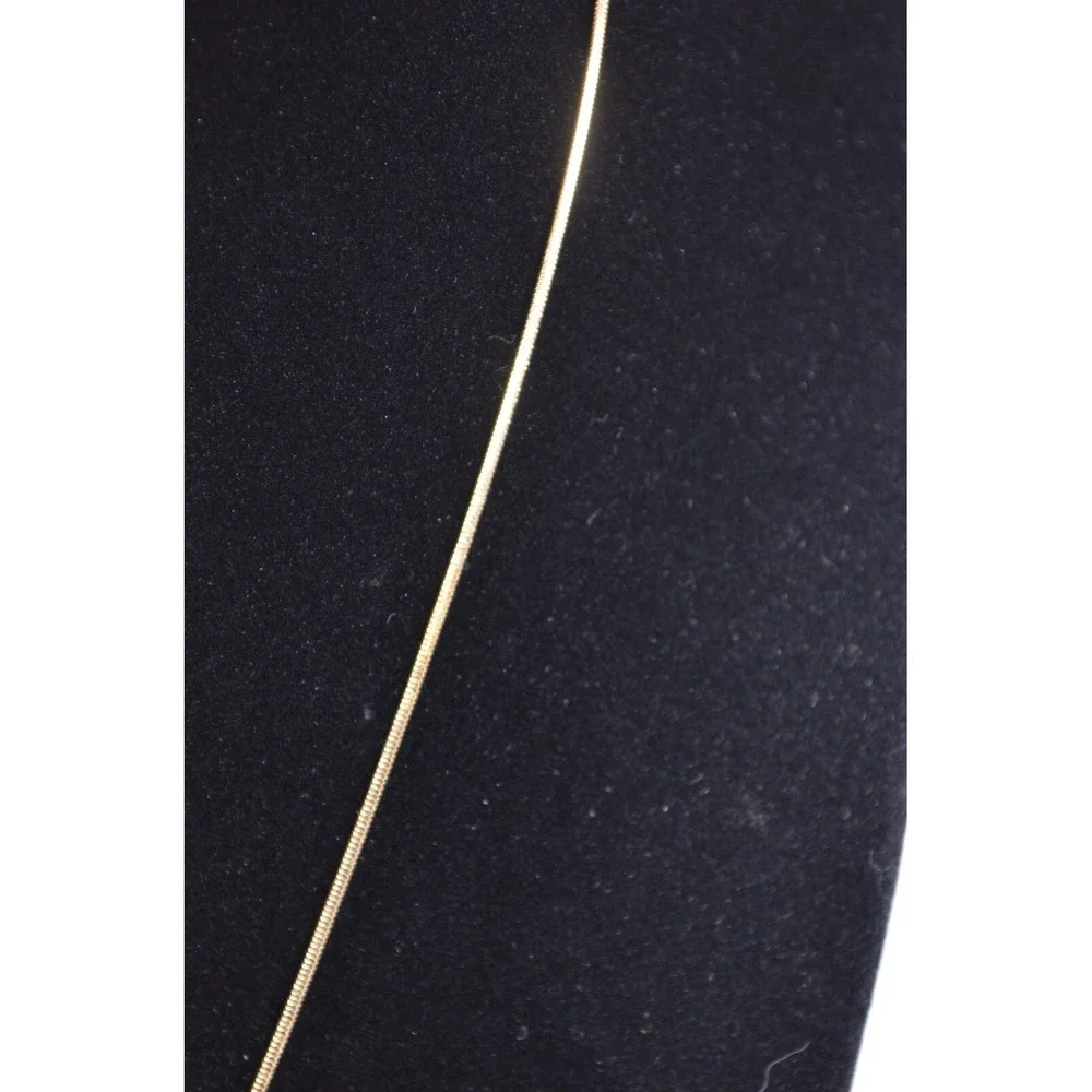 Gold Tone Thin‎ Snake Necklace with CZ Cubic Zirconia Floating Drop Pendant 18